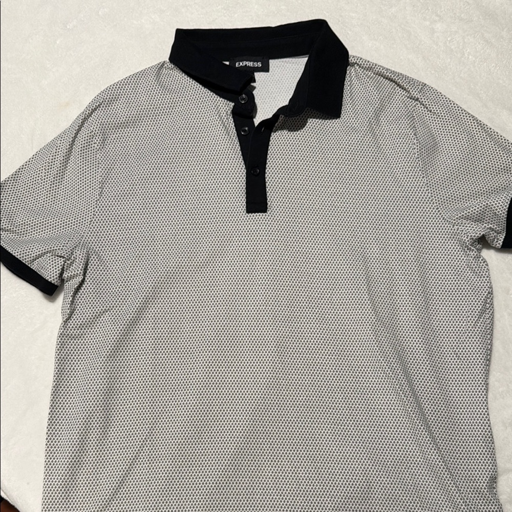 Express Black and White Polo Shirt Versatile Design